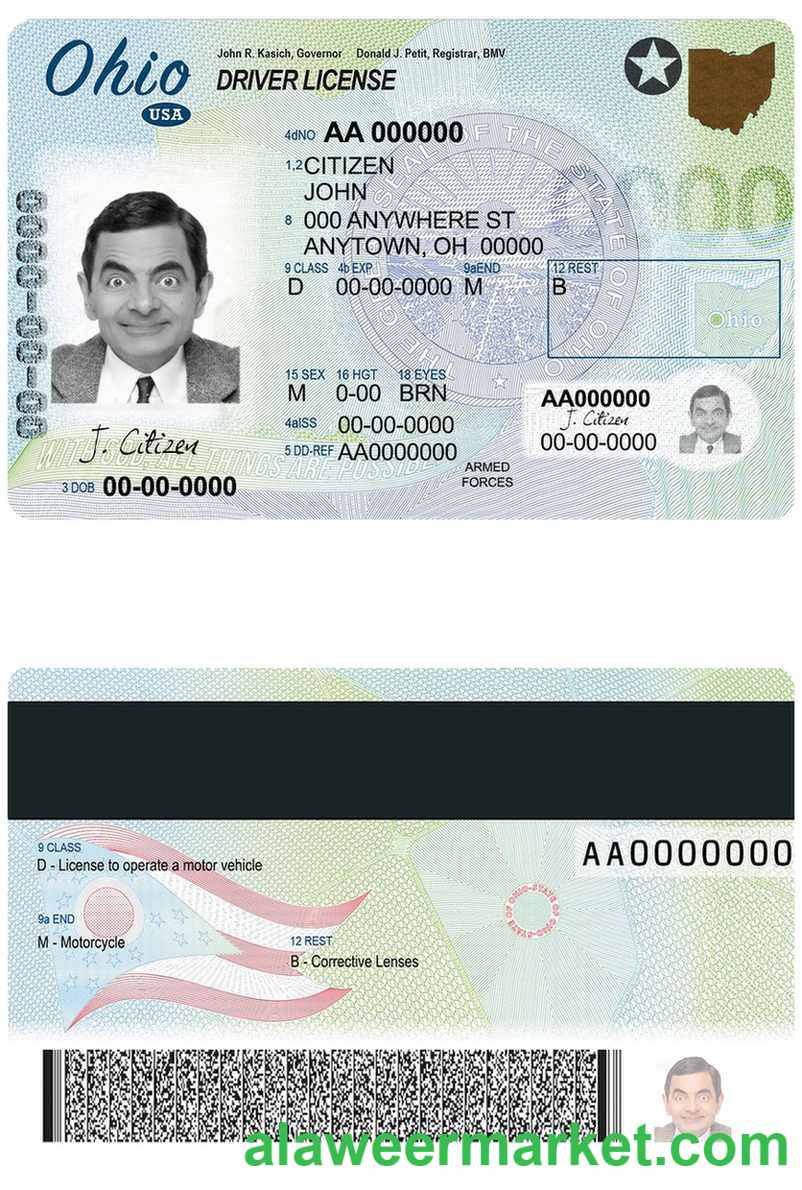 USA Ohio state driving license